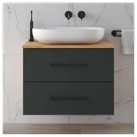Planetmöbel LUX Waschtischunterschrank 70 cm Gold Eiche / Anthrazit