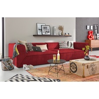 Big-Sofa TOM TAILOR HOME "BIG CUBE" Sofas Gr. B/H/T: 240 cm x 66 cm x 122 cm, Samtstoff TSV, ohne Sitztiefenverstellung, rot (carmine tsv 113) XXL Sofas