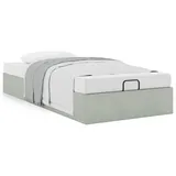 vidaXL Ottoman-Bett ohne Matratze Hellgrau 90x200 cm Samt