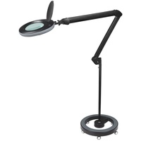 Lumeno Lupenlampe 721X LED-Lupenleuchte, 127 mm Echtglaslinse, LED fest integriert, Kaltweiß, 6500 K schwarz