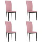 vidaXL Esszimmerstühle 4 Stk. Rosa Samt