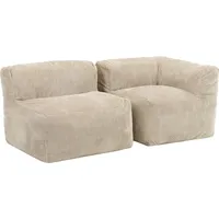 Icon beanbags icon Zen Ecksofa, Moldulares Sofa, Beige, Kunstfell