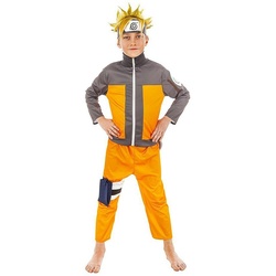 Metamorph Kostüm Naruto, Original Kinderkostüm aus den Kult-Mangas und -Animes orange 128