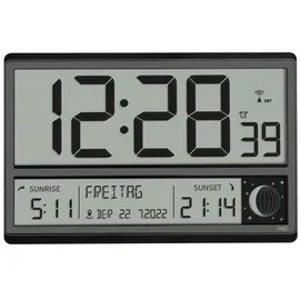 TFA Digitale XL Funk Wanduhr 36,0 cm 60.4524.01 schwarz