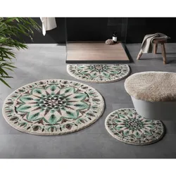 Badematte GRUND Gr. 3, beige (natur, gemustert), rund ( Ø 100cm),, Badematten