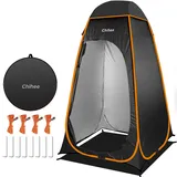 Chihee Wurfzelte Unterschlupf im Freien Pop-up Camping-Badezimmer-Zelt Umkleidezelt 1-Raum-Sofort-Camp-Toilette Stall-Dusch-Zelt Umkleidekabine Zusammenklappbar mit Abdeckung Boden (Schwarz)