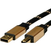 Roline GOLD USB 2.0 Kabel, Typ A-B 1,8m