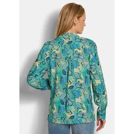 GOLDNER Blusenshirt mit floralem Print Blau/Grün 40