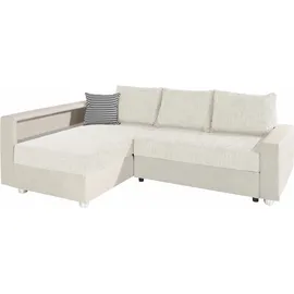 Collection AB Ecksofa mit RGB-LED-Beleuchtung PRIMABELLE hellgrau/weiß