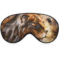 Abstrakte Farbe Löwe Schlafmaske für Männer, Frauen, Teenager, Kinder, Nachtschlaf-Lidschatten-Abdeckung und Augenbinde, blockiert Licht, weicher Komfort für Reisen, Yoga, Nickerchen