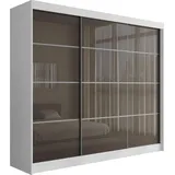 altdecor Kleiderschrank, Weiß, Grau, Holzwerkstoff, 250x215x61 cm, Schlafzimmer, Kleiderschränke
