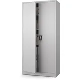 Aktenschrank Abschließbar 185x90 Metallschrank mit 5 Ebenen - Büroschrank mit Schloss - Grau