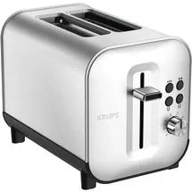 Krups KH682D Excellence Toaster 8 Bräunungsstufen, 4 Funktionen, 2 Scheiben Toaster, Anhebevorrichtung, herausnehmbare Krümelschublade, 850 Watt, gebürsteter Edelstahl