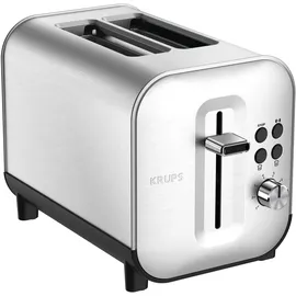 Krups KH682D Excellence Toaster 8 Bräunungsstufen, 4 Funktionen, 2 Scheiben Toaster, Anhebevorrichtung, herausnehmbare Krümelschublade, 850 Watt, gebürsteter Edelstahl