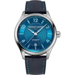 Frederique Constant Classics Runabout Automatic FC-303RMLN5B6 - Guilloché,blau,sunray,schwarz mit blauer Ziernaht - 42mm