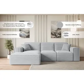altdecor Ecksofa in L-Form Corner Sofa Bett Eckcouch Couch Wohnlandschaft Cauchsofa Serra-L - 266x165x73 cm Senfgelb