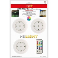 Heitech LED Spots 3er-Set mit Fernbedienung RGB