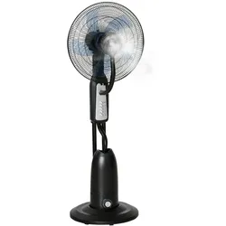 HOMCOM Standventilator mit Sprühnebel Metall, Kunststoff