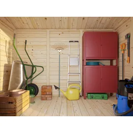 Palmako Leif Gerätehaus 273 x 170 cm Hellgrau Lackiert