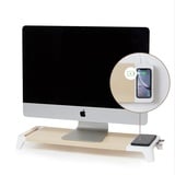 POUT EYES 8 3-in-1-Monitorständer aus Holz (Hub mit schneller kabelloser Ladesta