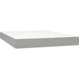vidaXL Boxspringbett mit Matratze Hellgrau 140x200 cm Stoff