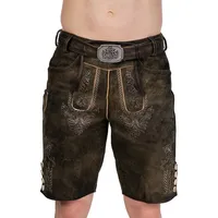 Hammerschmid Trachtenlederhose Lederhose Herren kurz - PARSDORF - dunkelbraun antik braun 58