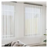 vidaXL Spitzenvorhang mit Vorhängen Weiß 260 x 500 cm Polyester