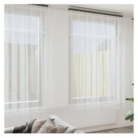 vidaXL Spitzenvorhang mit Vorhängen Weiß 260 x 500 cm Polyester