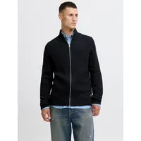 JACK & JONES Strickjacke »JJPANNEL KNIT ZIP CARDIGAN AW25«, blau