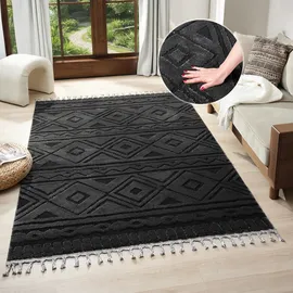 OTTO home Bonvo Fransenteppich 200 x 300 cm Schwarz