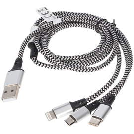 Heitech Multi USB-Ladekabel 3 in 1 USB-8-pin,USB-C,Micro-USB/Stecker USB-A-Stecker