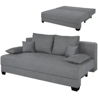 Boxspringsofa - grau - Dauerschläfer mit Staukasten