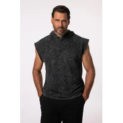 Herren Sweatshirt Bauchfit Fitness Kapuze ärmellos bis 7 XL SCHWARZ 6XL