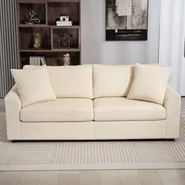 Homcom 3-Sitzer-Sofa-212L x 80B x 88H cm-Cremeweiß | Gr.: onesize