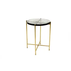 Concept Pedro I Beistelltisch Glas Eisen - gold