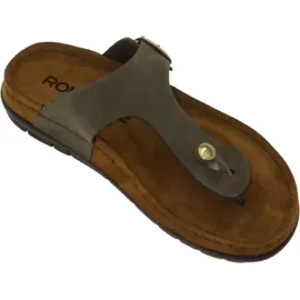 ROHDE Damen Zehentrenner Pantolette Leder Rodigo-D 5860, Größe:38 EU, Farbe:Grün