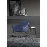 furninova Loungesessel »Egon Quilt«, bequemer Loungesessel mit attraktiven Dekornähten, blau