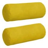 vidaXL Kissenbezug Bolsterkissen Ø 15 x 40 cm Gelb
