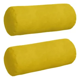 vidaXL Kissenbezug Bolsterkissen Ø 15 x 40 cm Gelb