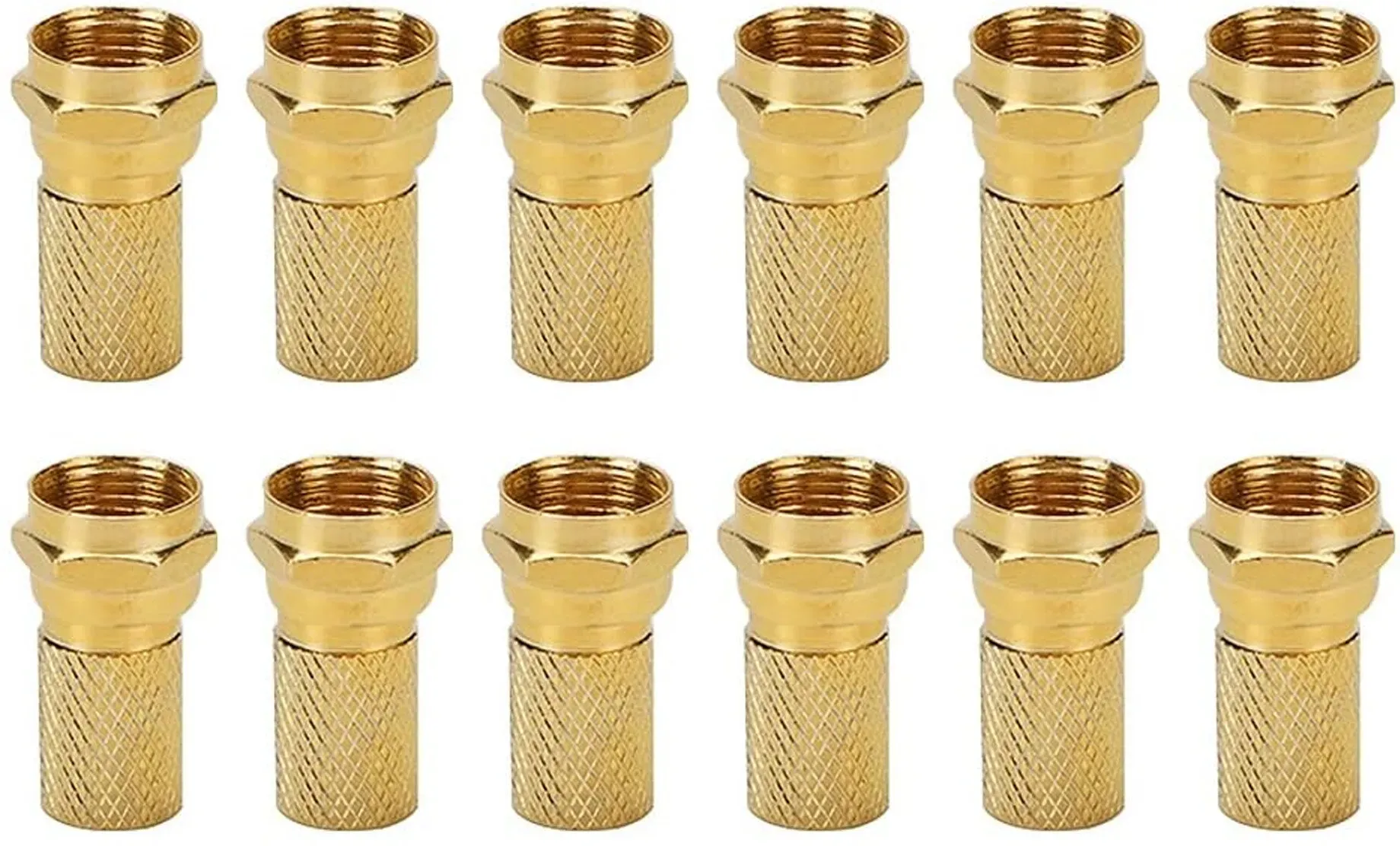 100x F-Stecker 7mm Gold