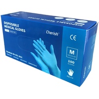 Cherish® Nitrilhandschuhe CE, En455, unsteril, blau, 100 Stück, Gr. M St Handschuhe