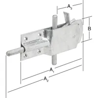Vormann Sicherheits-Stallriegel feuerverzinkt 200/265/130 x 65 mm