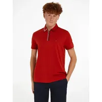 Tommy Hilfiger Poloshirt »RWB ZIP PLACKET TIPPING REG POLO«, mit kontrastfarbenen Streifen am Kragen, rot