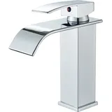 Onyzpily - Wasserfall Waschtischarmatur, Wasserhahn Bad Chrom, Kaltes und Heißes waschamatur waschbecken, Wasserhahn Waschbecken für Badezimmer,