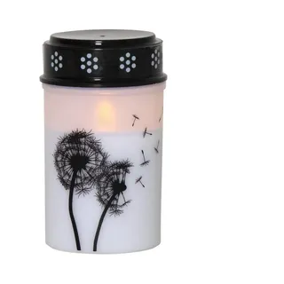 Star Trading LED-Grablicht Dandelion, 12 cm weiß/schwarz Plastik Batterie