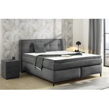 Jockenhöfer Gruppe Boxspringbett »Capello, 7-Zonen-TTFK-Matratze« 7-Zonen-TTFK-Matratze, KS-Topper, verschiedene Härtegrade wählbar, grau