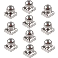 Baumarktplus 10x Pfostenkappe Abdeckkappe Edelstahl - Kupfer - verzinkt - Pyramide - Kugel... 101x101 mm Edelstahl Kugel