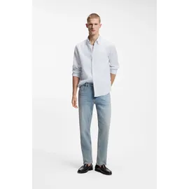 Boss Leinenhemd Regular Fit Blau XXL