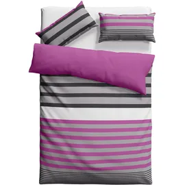 H.I.S. Majoran Polycotton recycelt beere 135 x 200 c m + 40 x 80 cm