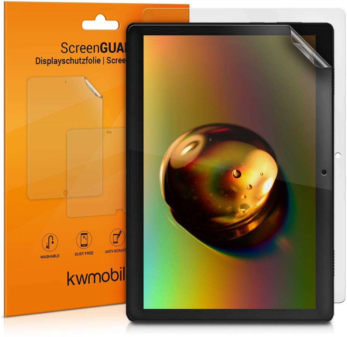 kwmobile 2X Tablet Schutzfolie kompatibel mit Lenovo Tab M10 Folie - Full Screen Protector - Tablet Displayfolie entspiegelt